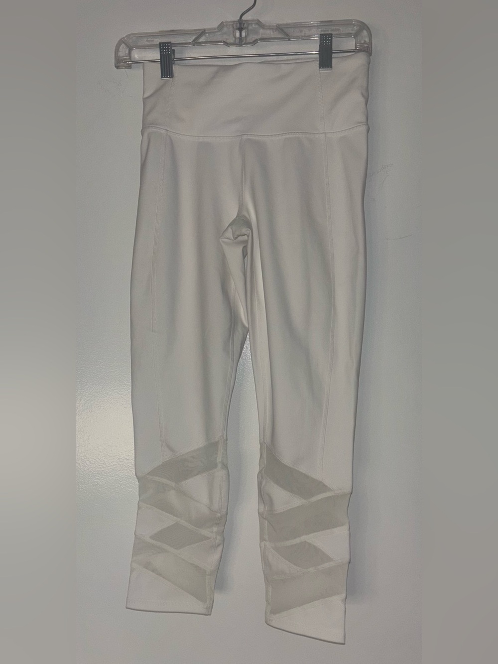 Athleta White Mesh Panel Leggings